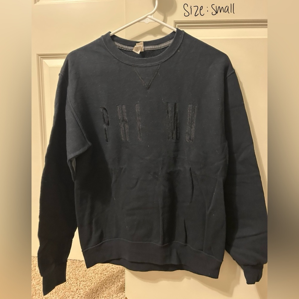 Black Crewneck with Black Embroidery